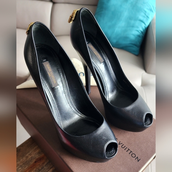 LOUIS VUITTON HEELS,  BLACK,  EU 37,5 , US 8 - Picture 6 of 8
